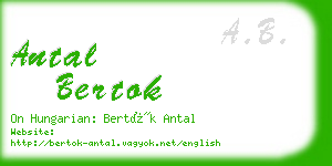 antal bertok business card